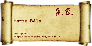 Harza Béla névjegykártya